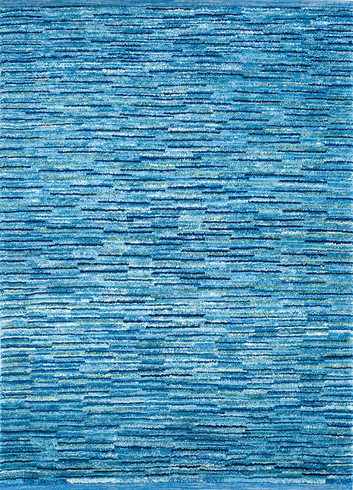 nuray blue wool hand knotted Rug - HeadShot