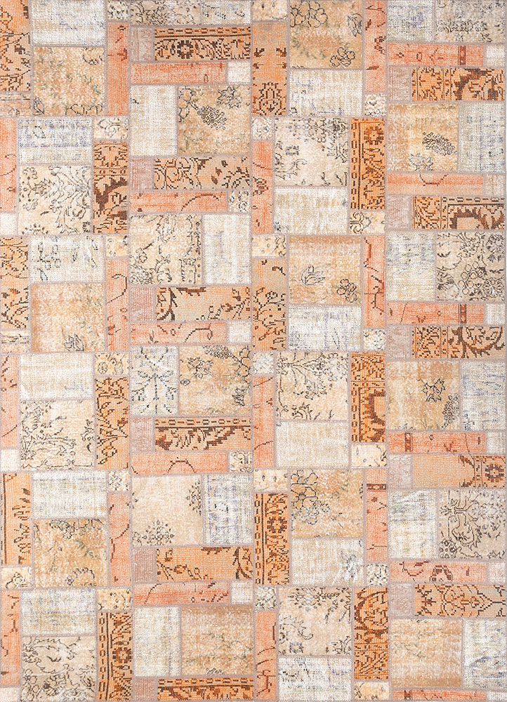 provenance red and orange wool hand knotted Rug - HeadShot