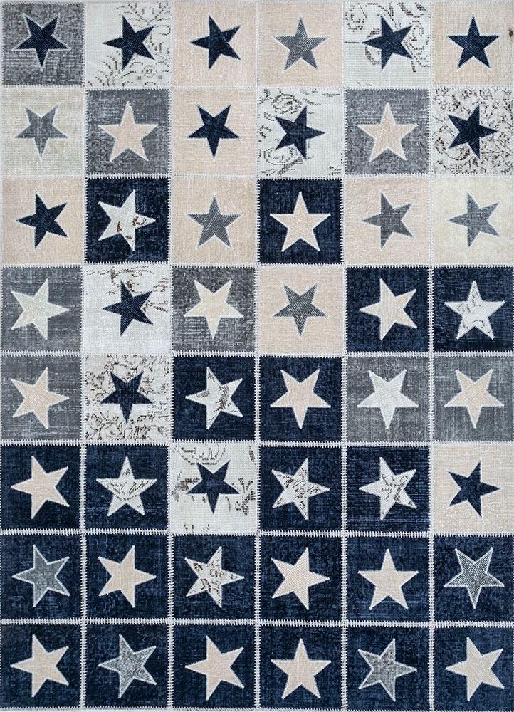 provenance grey and black wool hand knotted Rug - HeadShot