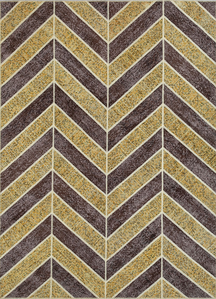 provenance beige and brown wool hand knotted Rug - HeadShot