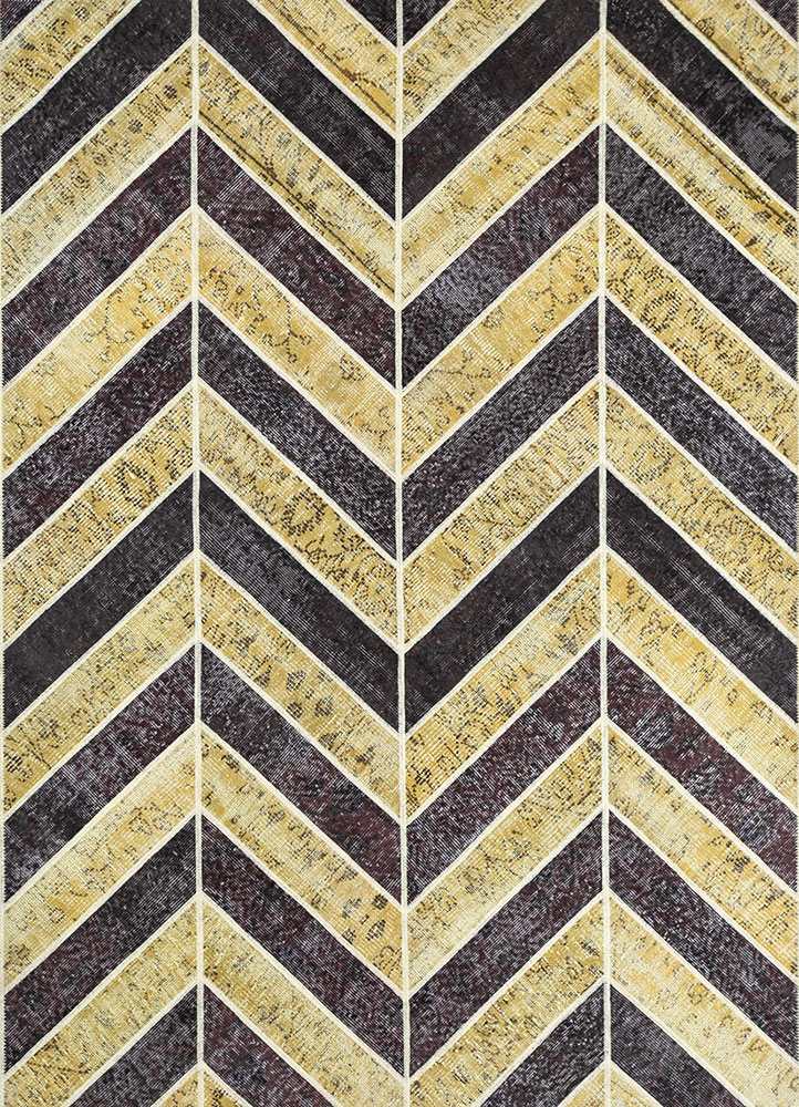 provenance gold wool hand knotted Rug - HeadShot
