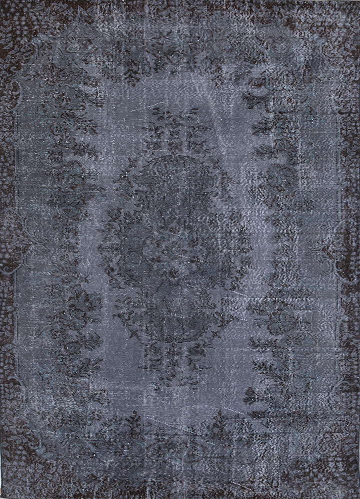 lacuna grey and black wool hand knotted Rug - HeadShot