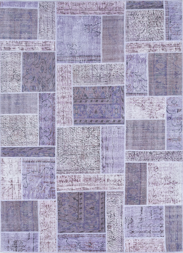 provenance pink and purple wool hand knotted Rug - HeadShot