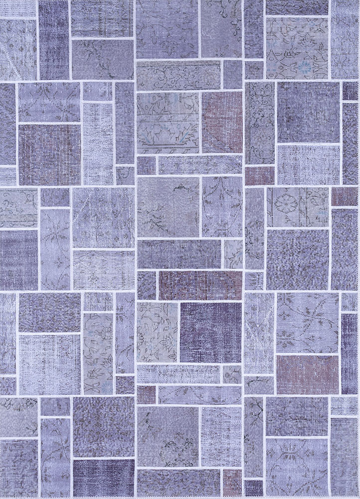 provenance pink and purple wool hand knotted Rug - HeadShot