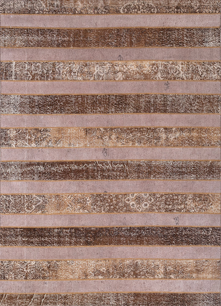 provenance beige and brown wool hand knotted Rug - HeadShot