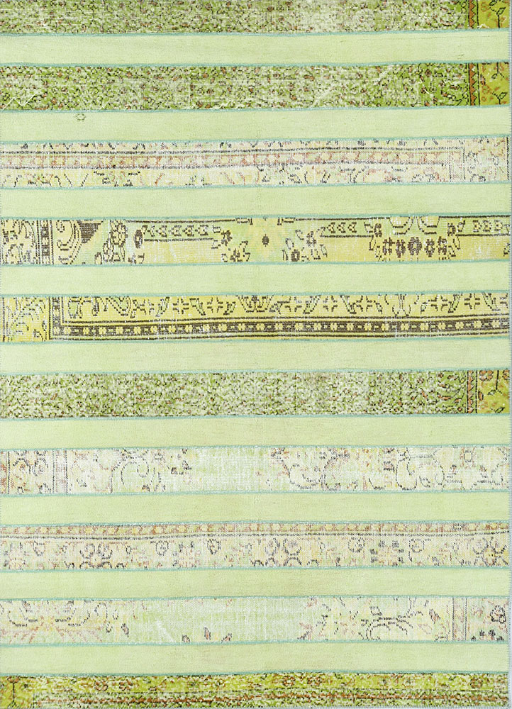 provenance green wool hand knotted Rug - HeadShot