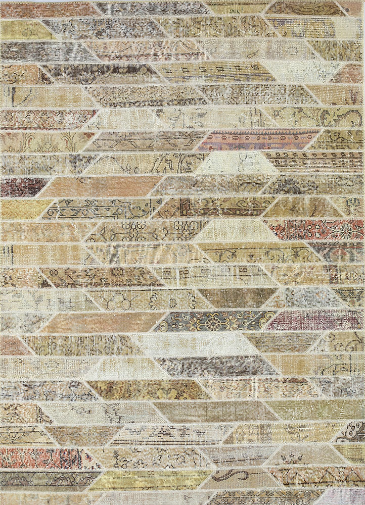 provenance beige and brown wool hand knotted Rug - HeadShot