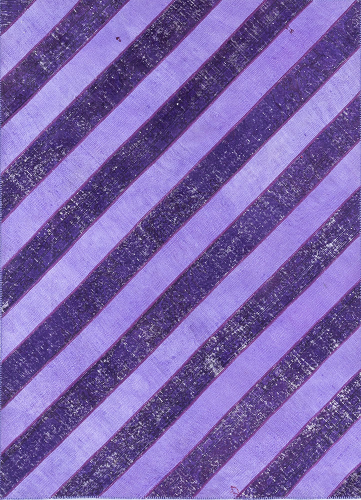 provenance pink and purple wool hand knotted Rug - HeadShot