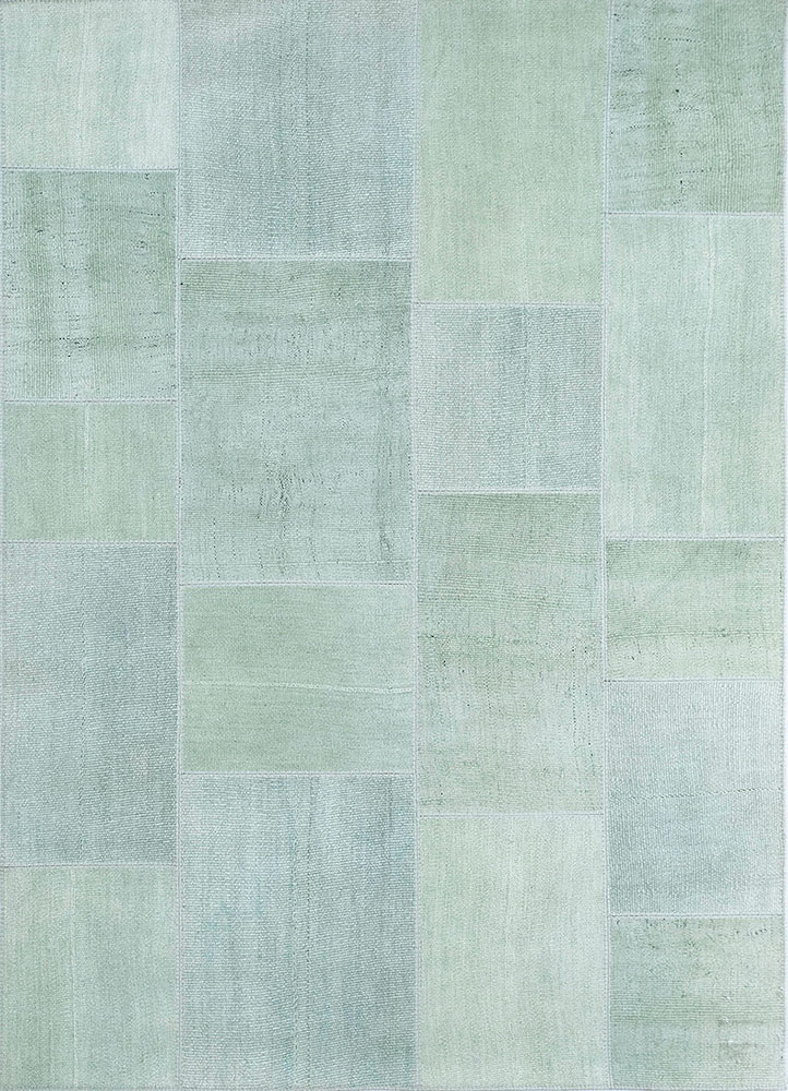 provenance green wool hand knotted Rug - HeadShot