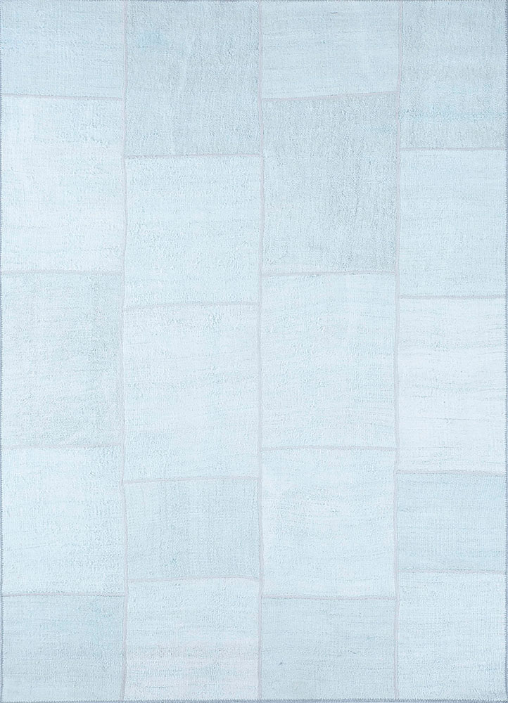 provenance blue wool hand knotted Rug - HeadShot