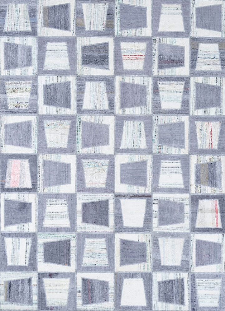 provenance grey and black wool hand knotted Rug - HeadShot