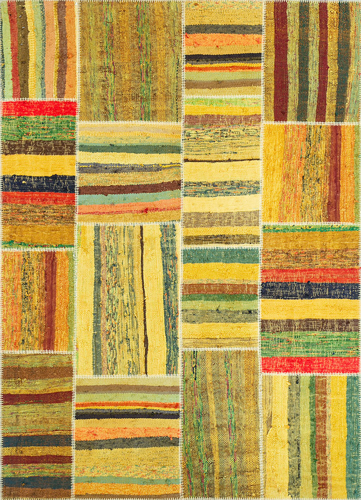 provenance gold wool hand knotted Rug - HeadShot