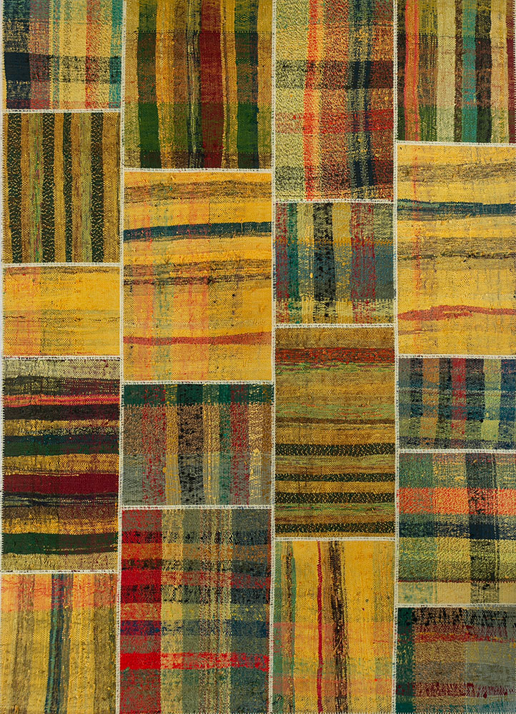 provenance gold wool hand knotted Rug - HeadShot