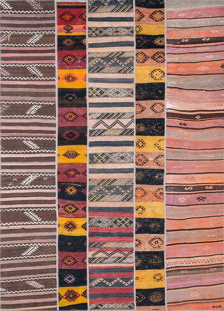 provenance red and orange wool hand knotted Rug - HeadShot