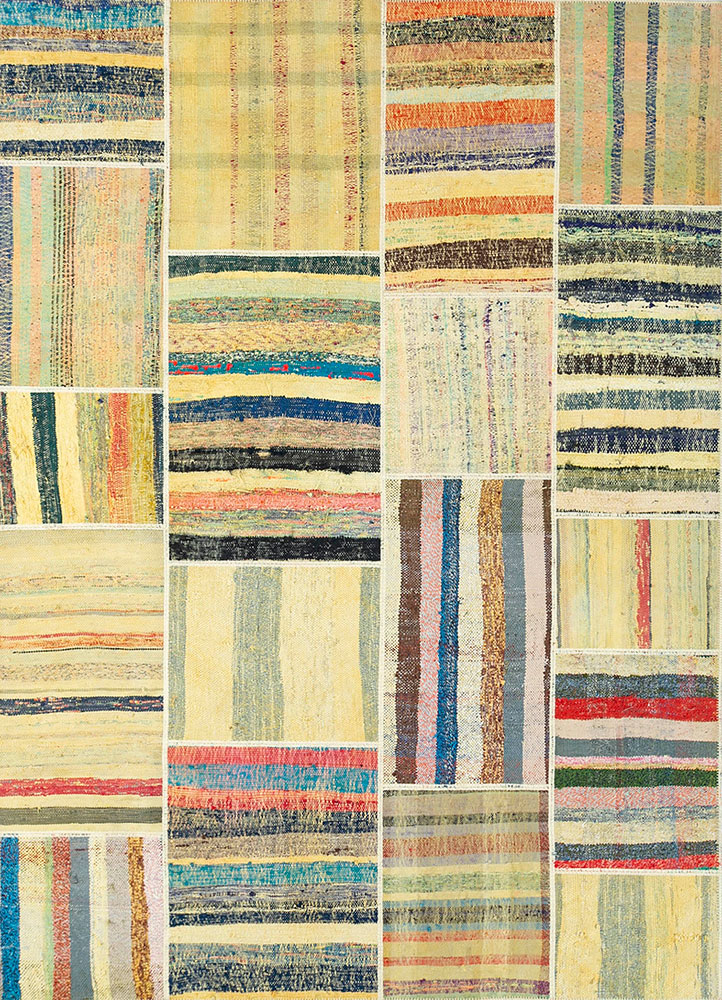 provenance gold wool hand knotted Rug - HeadShot