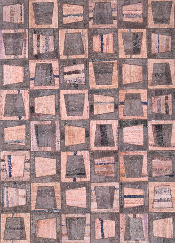 provenance beige and brown wool hand knotted Rug - HeadShot