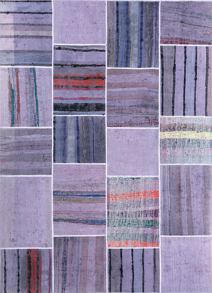 provenance pink and purple wool hand knotted Rug - HeadShot