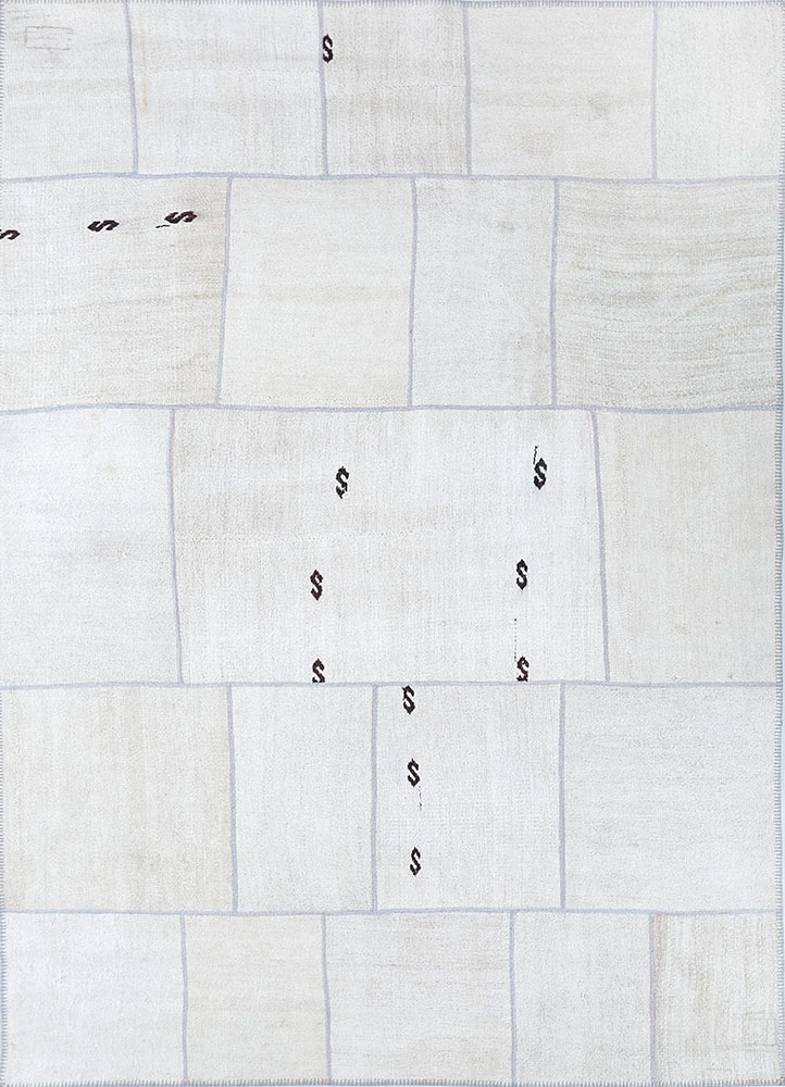 provenance grey and black wool hand knotted Rug - HeadShot