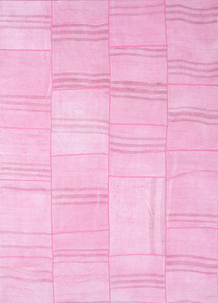 provenance pink and purple wool hand knotted Rug - HeadShot