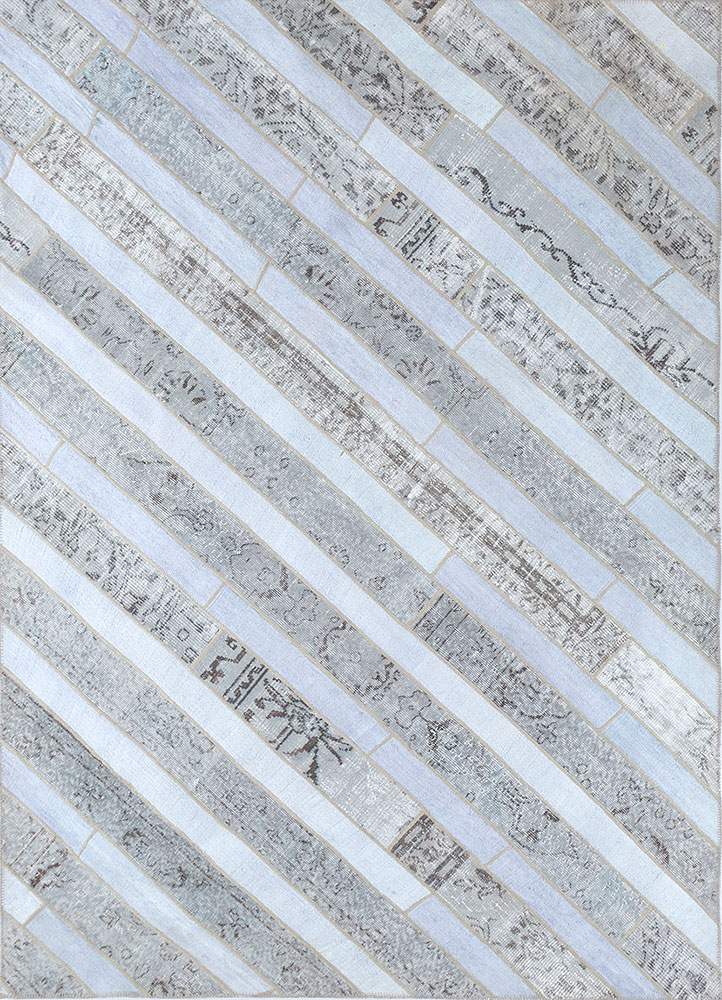provenance grey and black wool hand knotted Rug - HeadShot