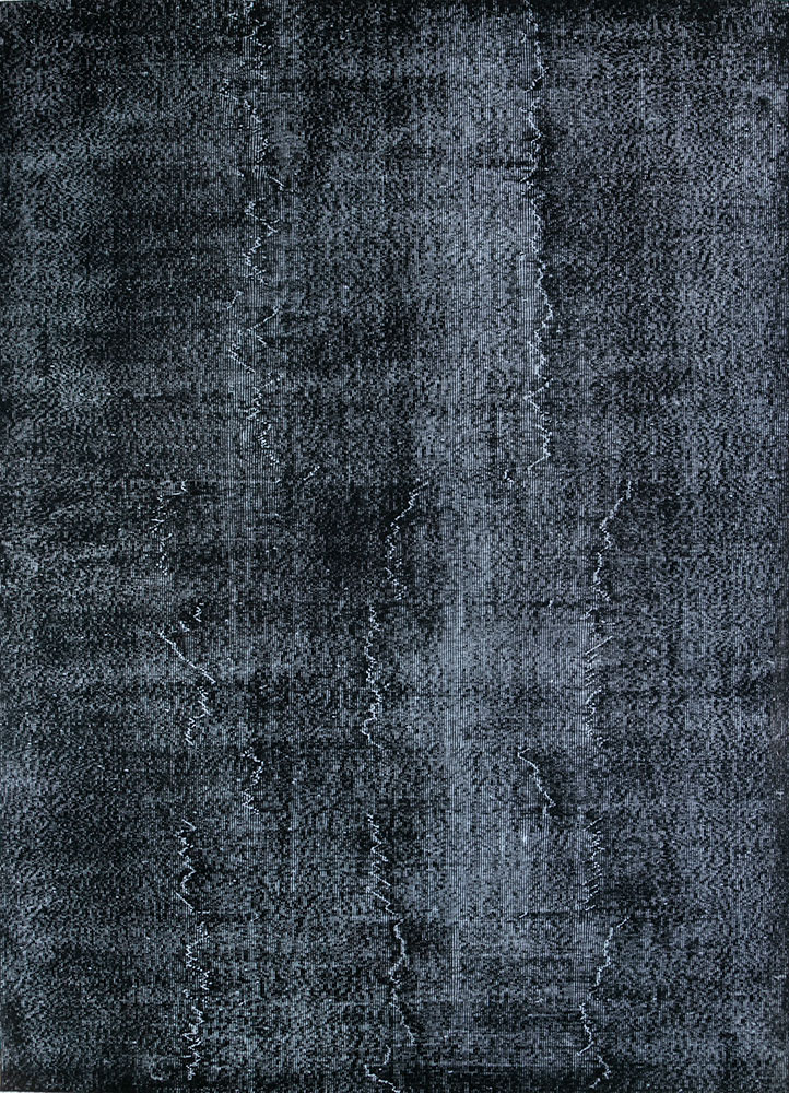 lacuna grey and black wool hand knotted Rug - HeadShot