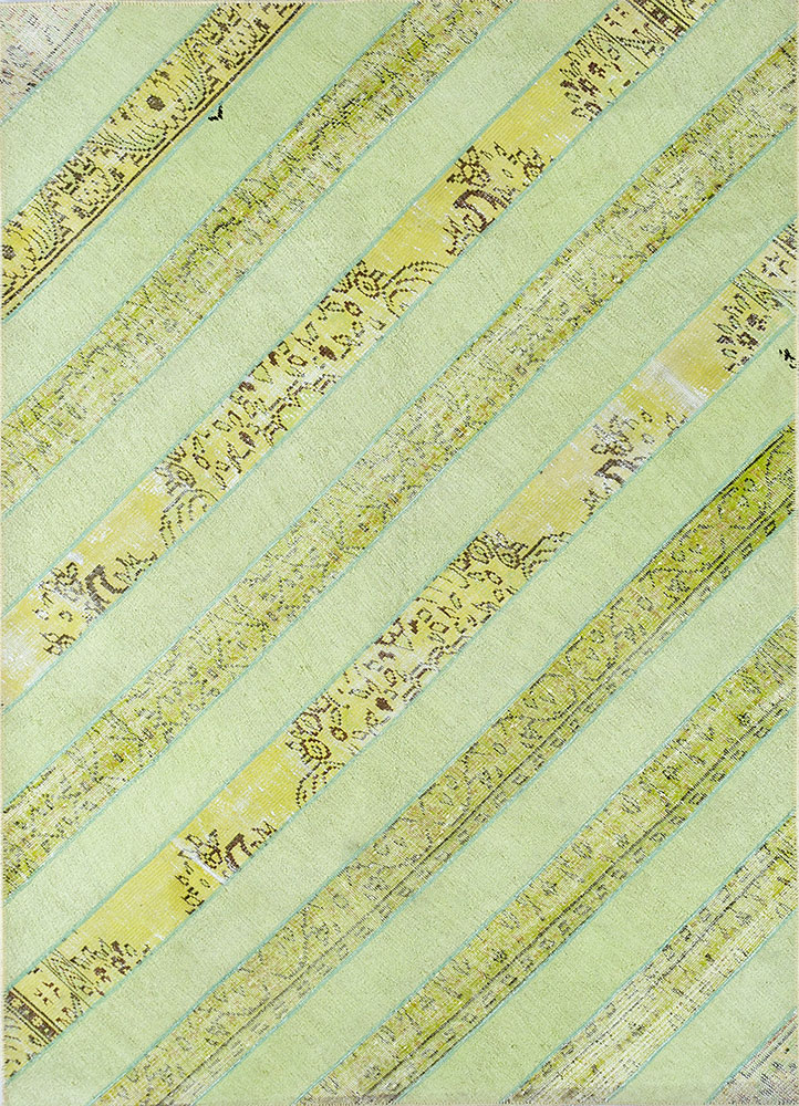 provenance green wool hand knotted Rug - HeadShot
