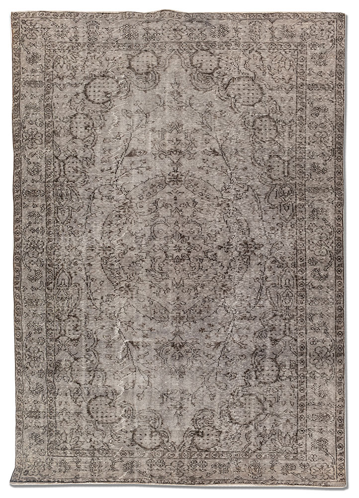 vintage blue wool hand knotted Rug - HeadShot
