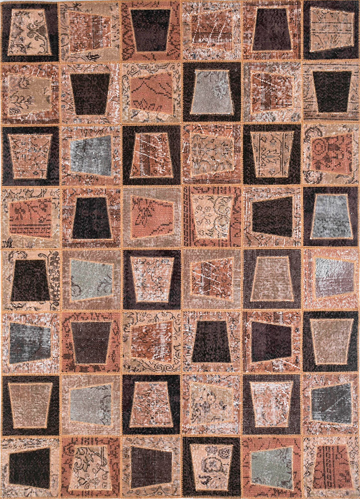 provenance beige and brown wool hand knotted Rug - HeadShot