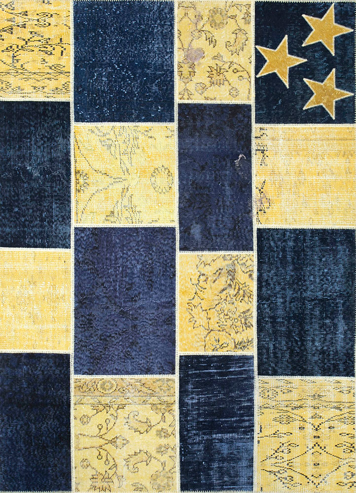 provenance gold wool hand knotted Rug - HeadShot