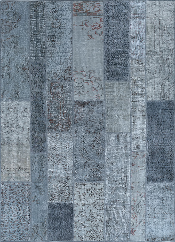 provenance grey and black wool hand knotted Rug - HeadShot