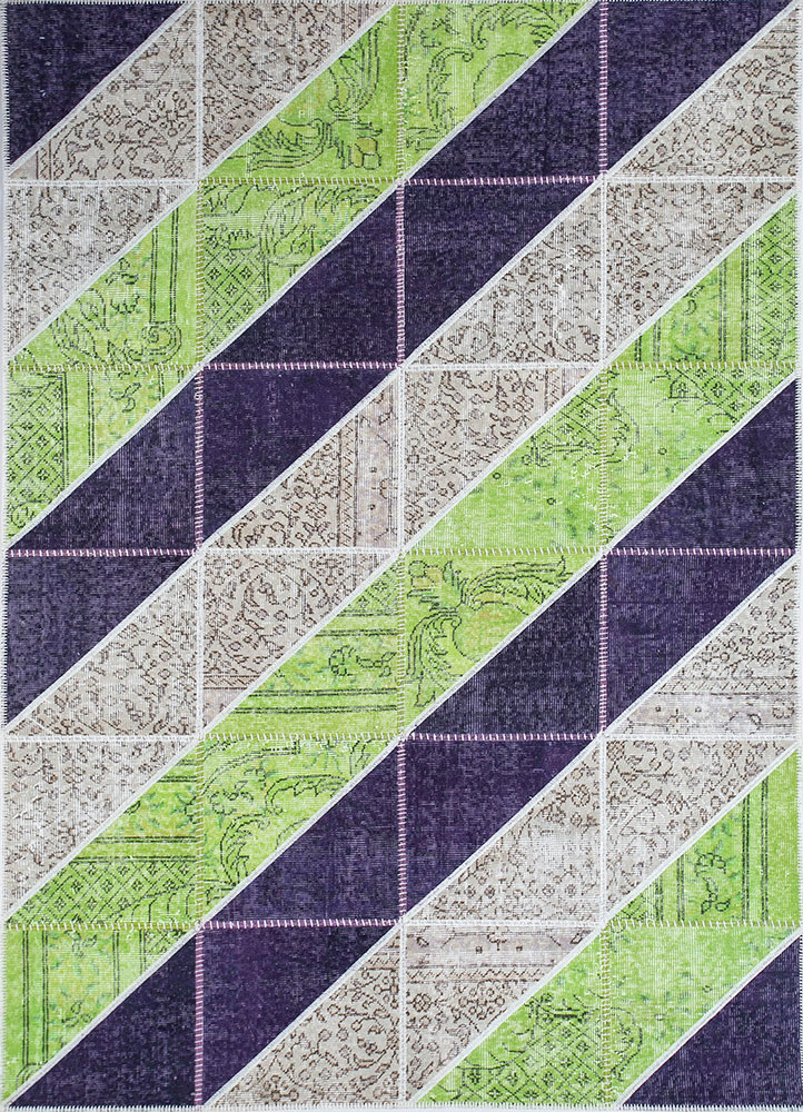 provenance green wool hand knotted Rug - HeadShot