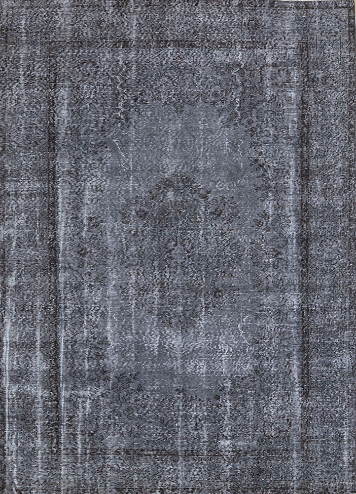 lacuna grey and black wool hand knotted Rug - HeadShot