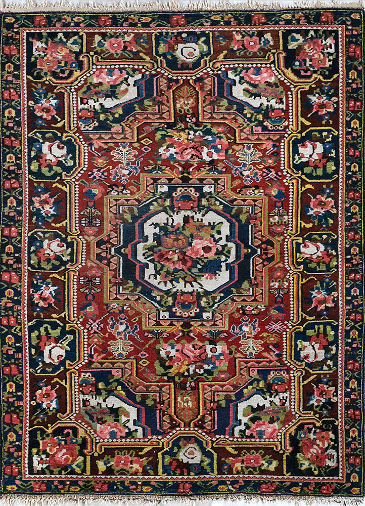 nuray grey and black wool hand knotted Rug - HeadShot
