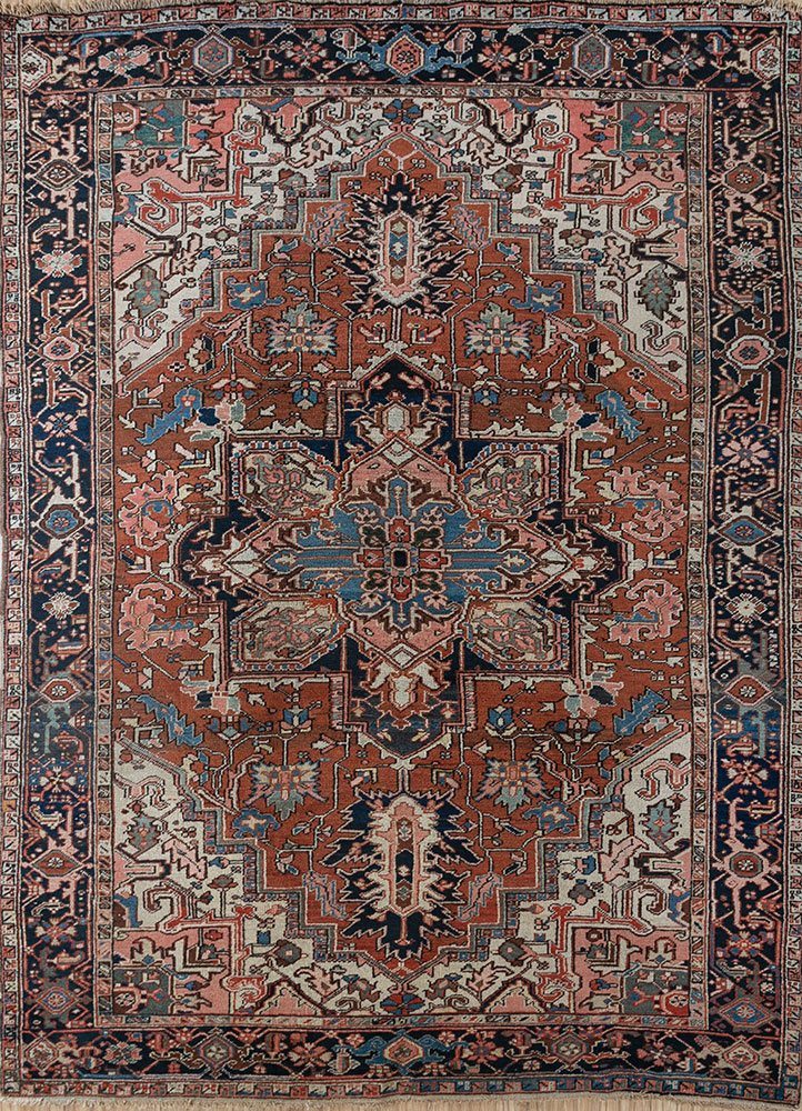aalam beige and brown wool hand knotted Rug - HeadShot