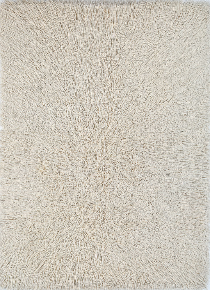 zuri ivory wool hand knotted Rug - HeadShot
