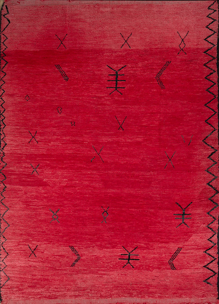 nuray pink and purple wool hand knotted Rug - HeadShot