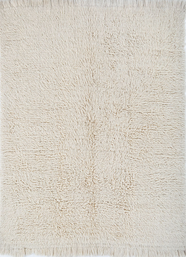 zuri ivory wool hand knotted Rug - HeadShot