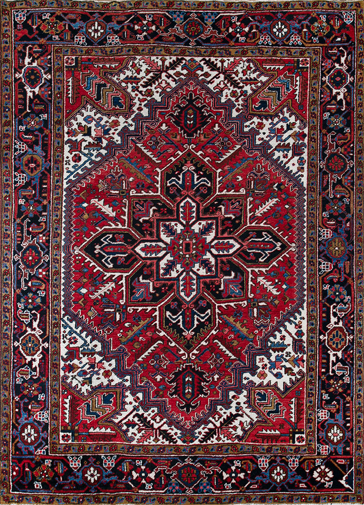 aalam red and orange wool hand knotted Rug - HeadShot