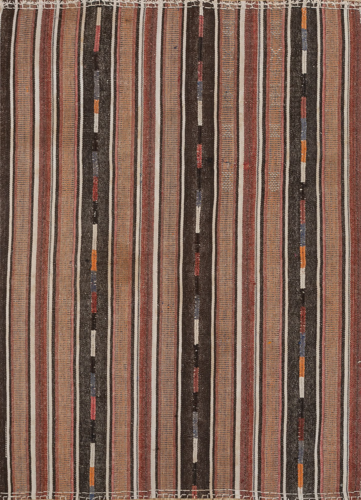 nuray beige and brown wool hand knotted Rug - HeadShot