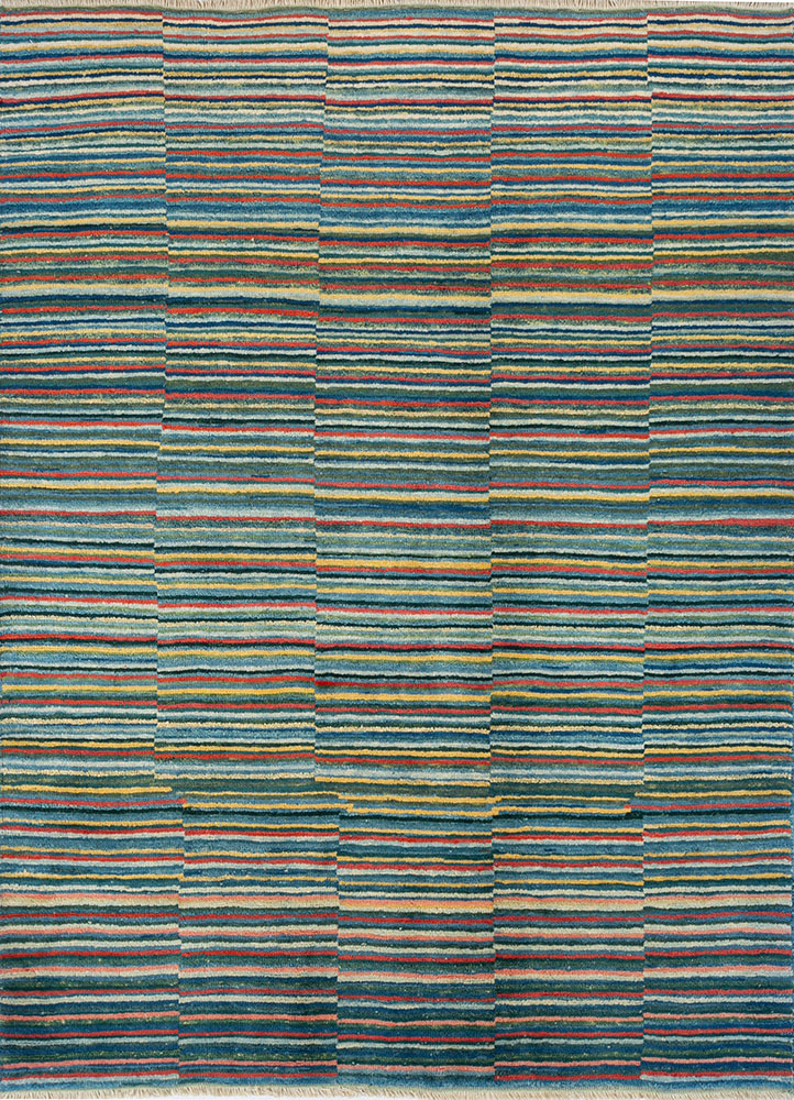 nuray green wool hand knotted Rug - HeadShot