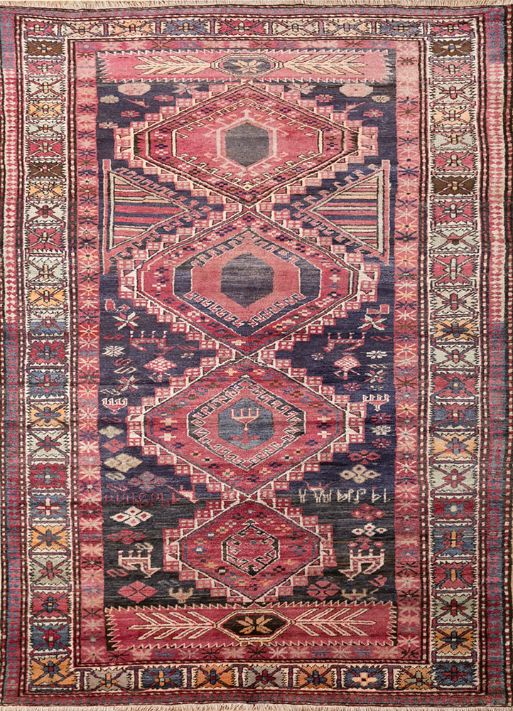 kiaan red and orange wool hand knotted Rug - HeadShot