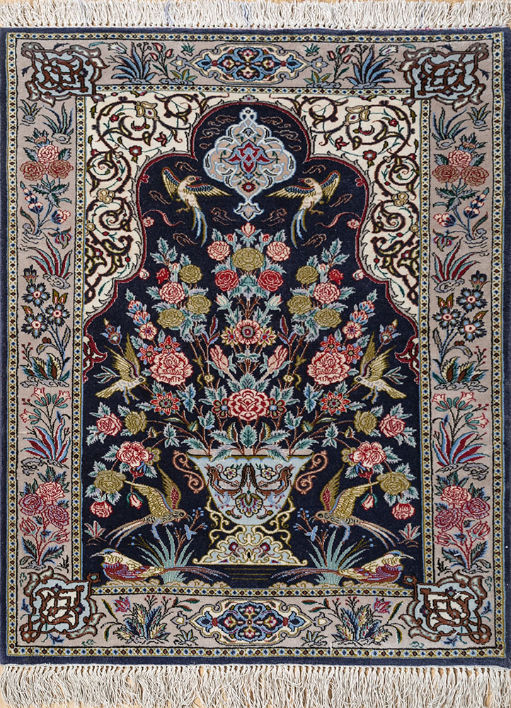 gulmarg blue wool hand knotted Rug - HeadShot