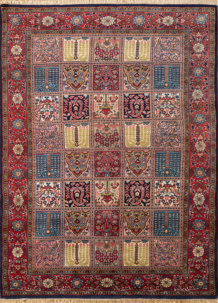 aalam multi wool hand knotted Rug - HeadShot