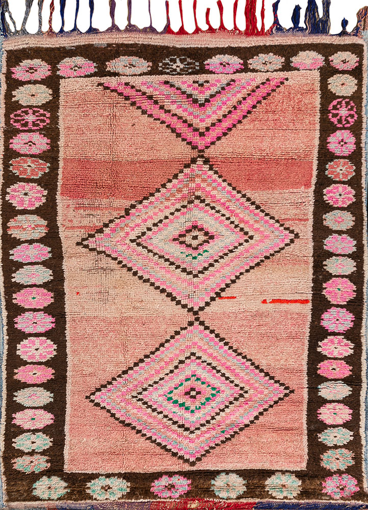 nuray red and orange wool hand knotted Rug - HeadShot