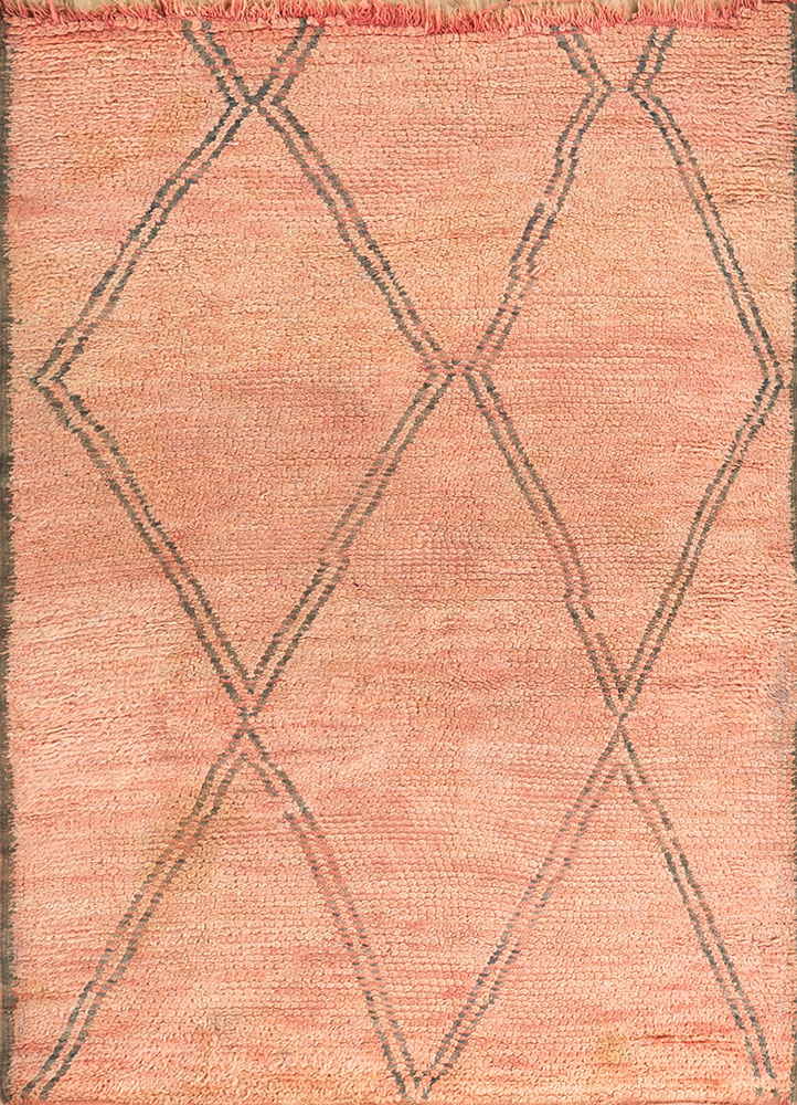 nuray red and orange wool hand knotted Rug - HeadShot