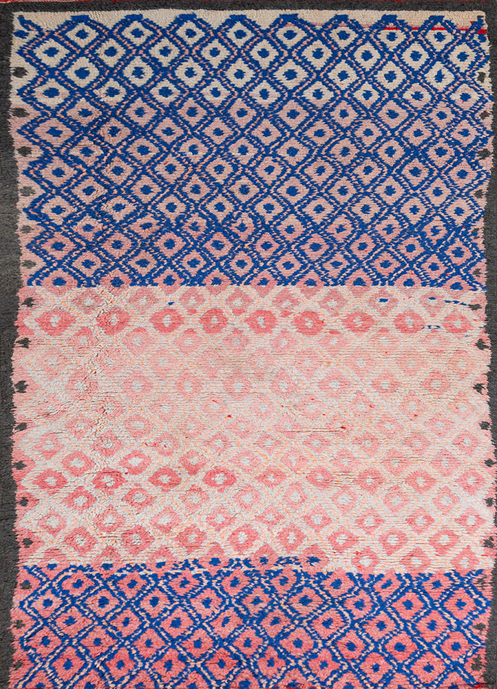 nuray pink and purple wool hand knotted Rug - HeadShot