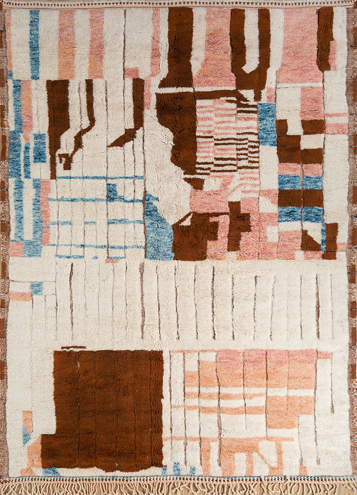 zuri ivory wool hand knotted Rug - HeadShot