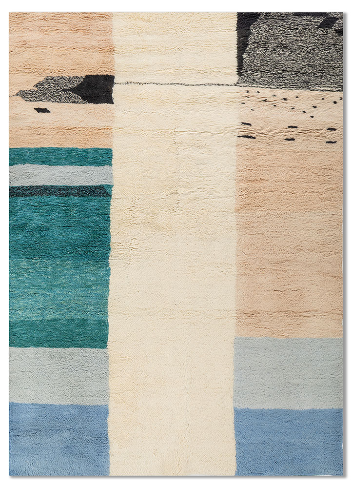 zuri ivory wool hand knotted Rug - HeadShot