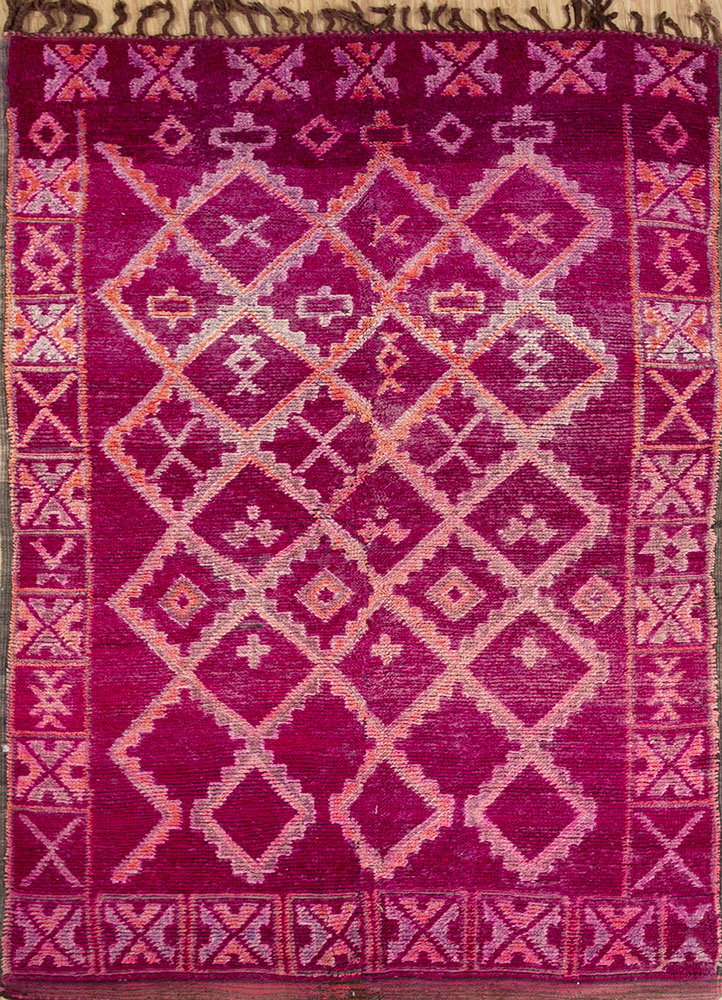 nuray red and orange wool hand knotted Rug - HeadShot