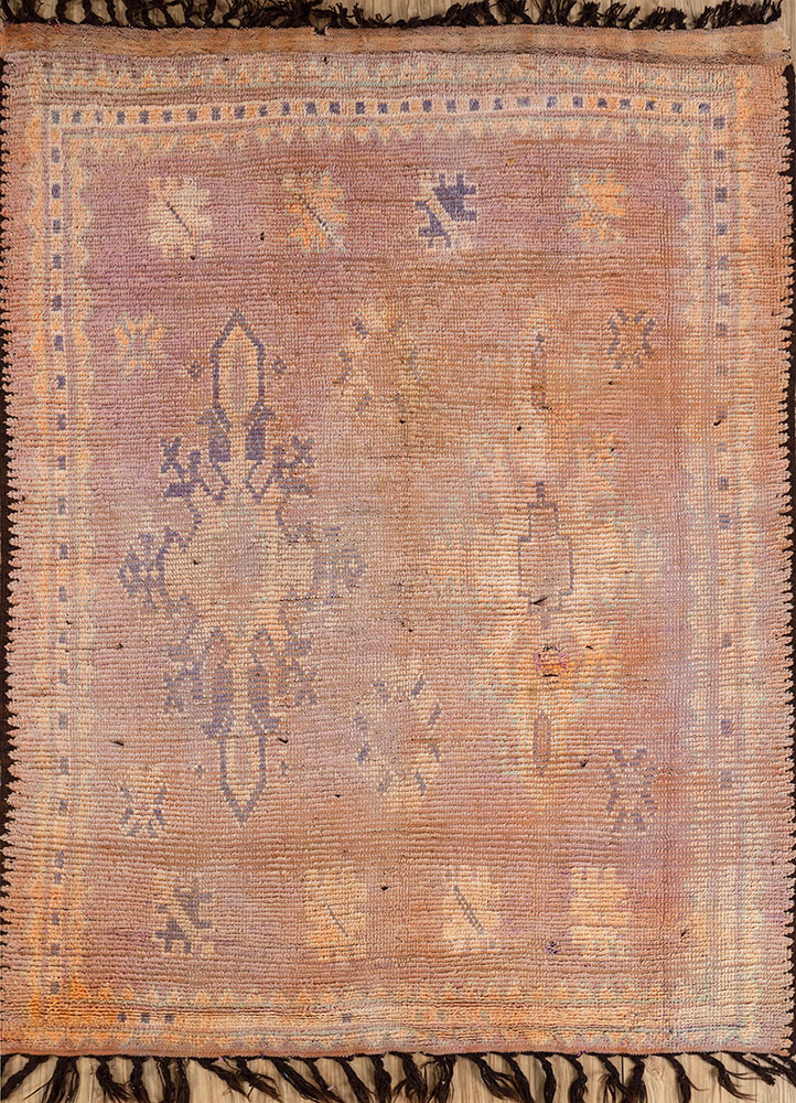 nuray red and orange wool hand knotted Rug - HeadShot